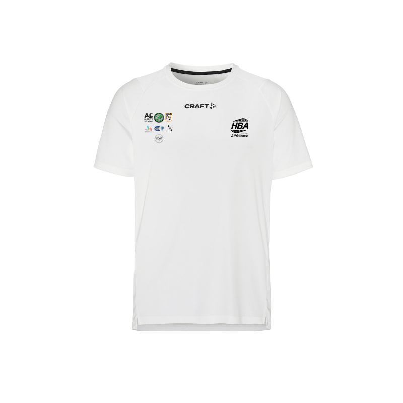 T-shirt blanc avec le logo de HBA et les logo des sections